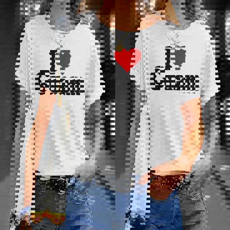 アイラブハートグアムグアマニアンプライド Tシャツ 彼女への贈り物