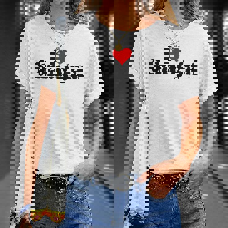 アイラブハート上海チャイナ Tシャツ 彼女への贈り物