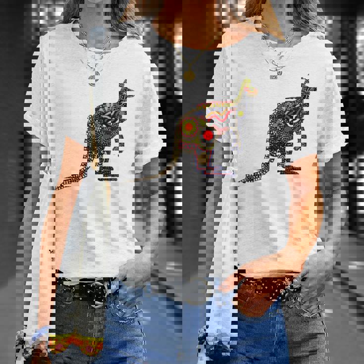 アボリジニアート カンガルー。 Tシャツ 彼女への贈り物