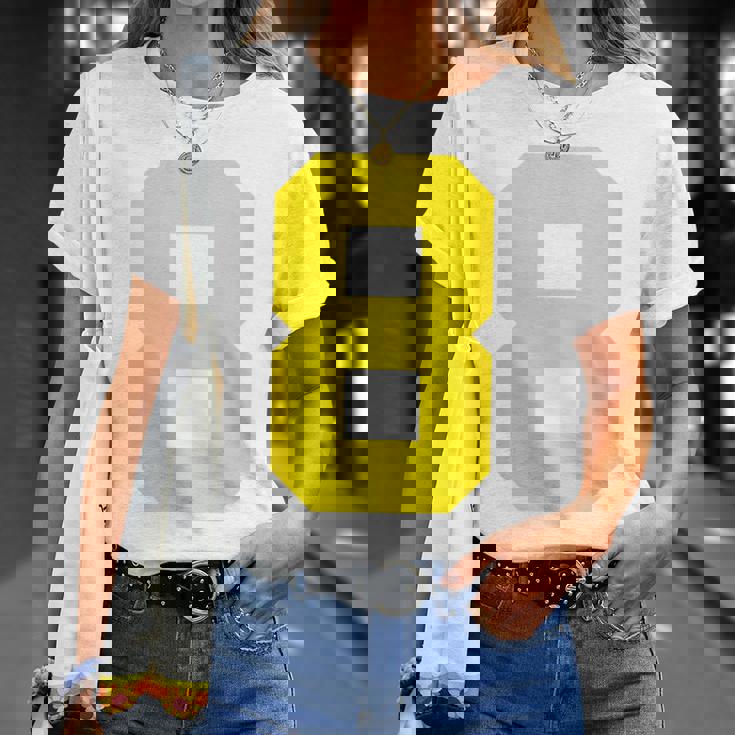 イエローナンバー8 背面 スポーツチームジャージ番号 Tシャツ 彼女への贈り物