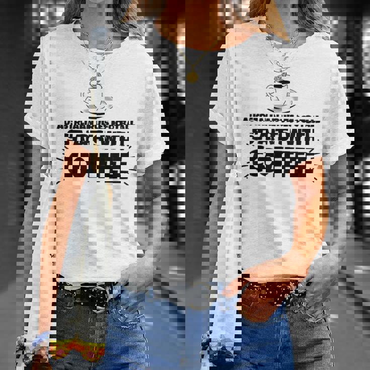 オーストラリアのルールフットボールはコーヒーから始まる Tシャツ 彼女への贈り物