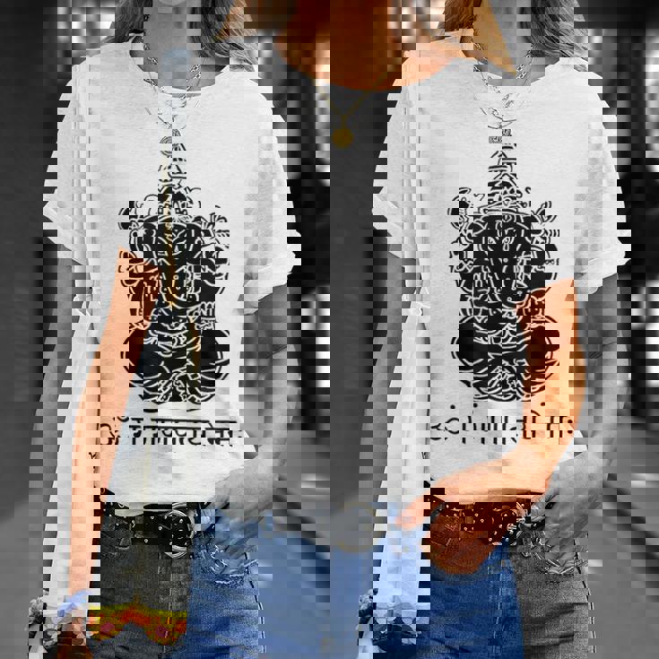 ガネーシュtシャツ サンスクリット語 ガネーシャマントラ Tシャツ 彼女への贈り物