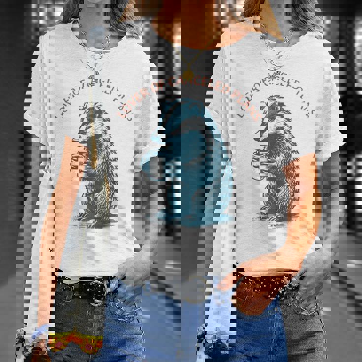 キャンセルされた計画の恋人 コーヒーを飲むアナグマ 長袖tシャツ Tシャツ 彼女への贈り物