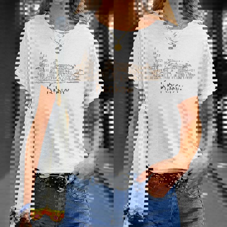 クラクフ ポーランド 旅行 お土産 パノラマ シティ ランドマーク ギフト Tシャツ 彼女への贈り物