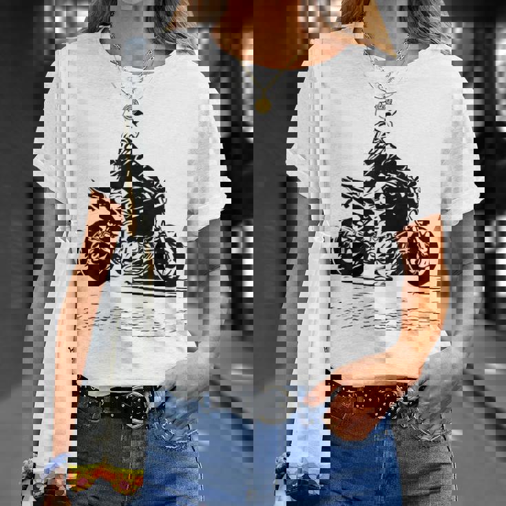 バイク オリジナル作品 タトゥーバイカーv650-Twin Cafe Tシャツ 彼女への贈り物