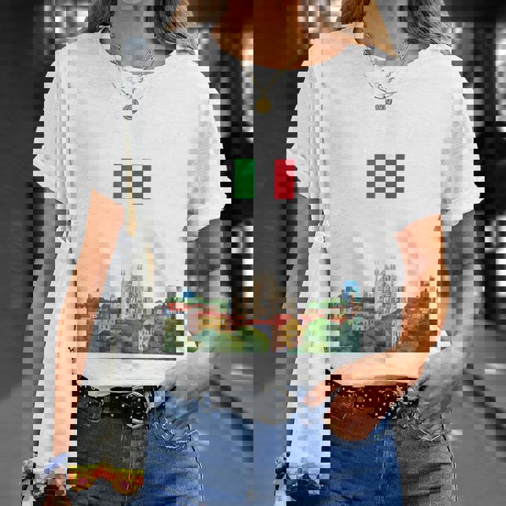 ミラノ お土産 イタリア 旅行 ミラノ バケーション イタリア国旗 Tシャツ 彼女への贈り物