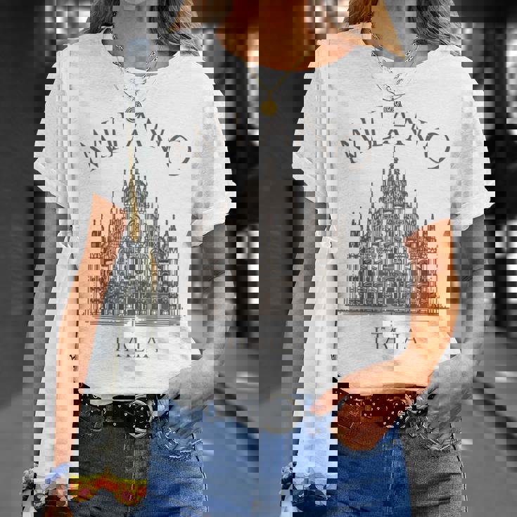 ミラノ イタリア ドゥオーモ 大聖堂 建築 イタリア Tシャツ 彼女への贈り物