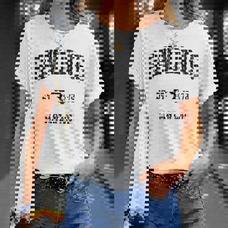 ローリングス メリーランド Md ヴィンテージ アスレチック ブラック スポーツデザイン 長袖tシャツ Tシャツ 彼女への贈り物