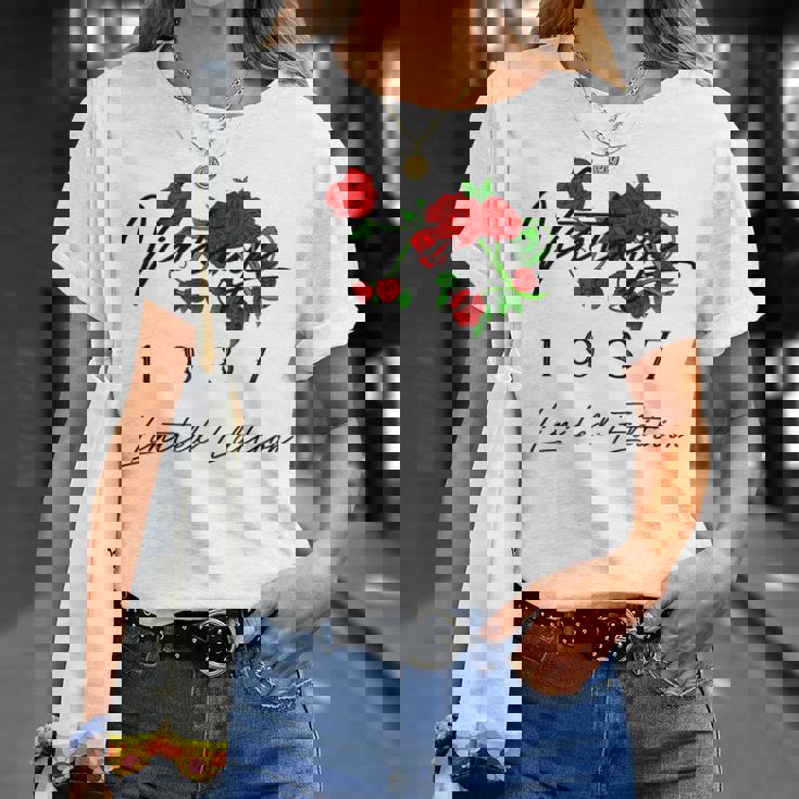 ヴィンテージ 89歳の誕生日 デコレーション ヴィンテージ 1937 89歳 Tシャツ 彼女への贈り物