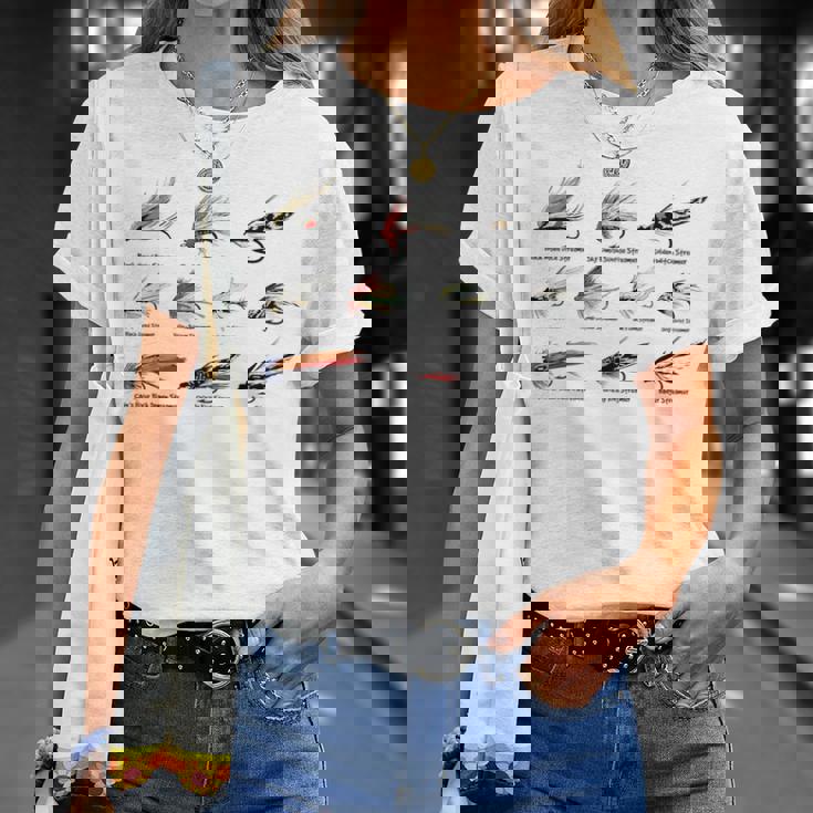 ヴィンテージ フライフィッシングルアー カラーtシャツ Tシャツ 彼女への贈り物