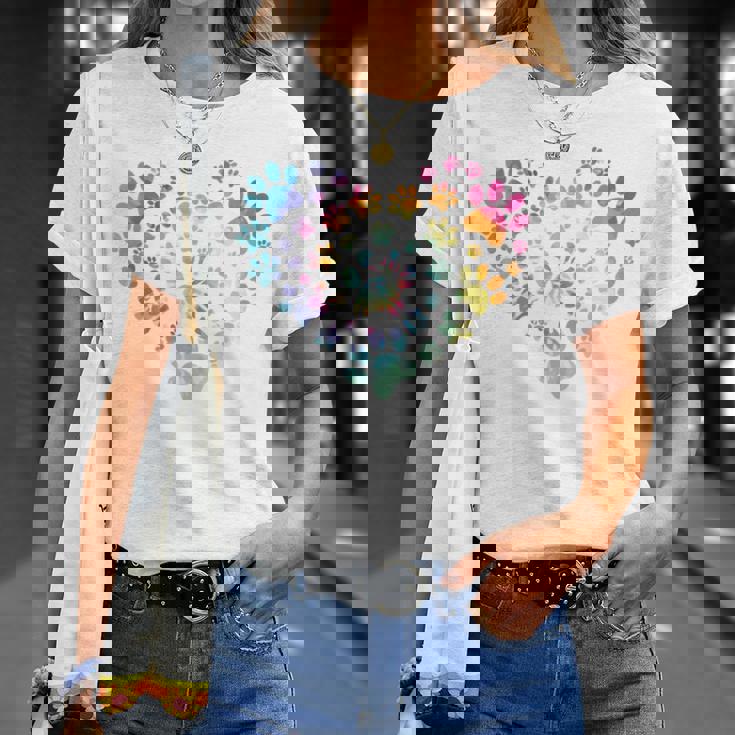 バックプリント 犬の足跡 犬 ペット 足跡 プリント 長袖tシャツ Tシャツ 彼女への贈り物