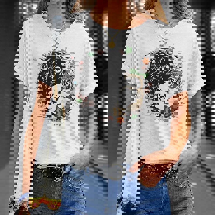 狸と狐 太極図 たぬき きつね Tシャツ 彼女への贈り物