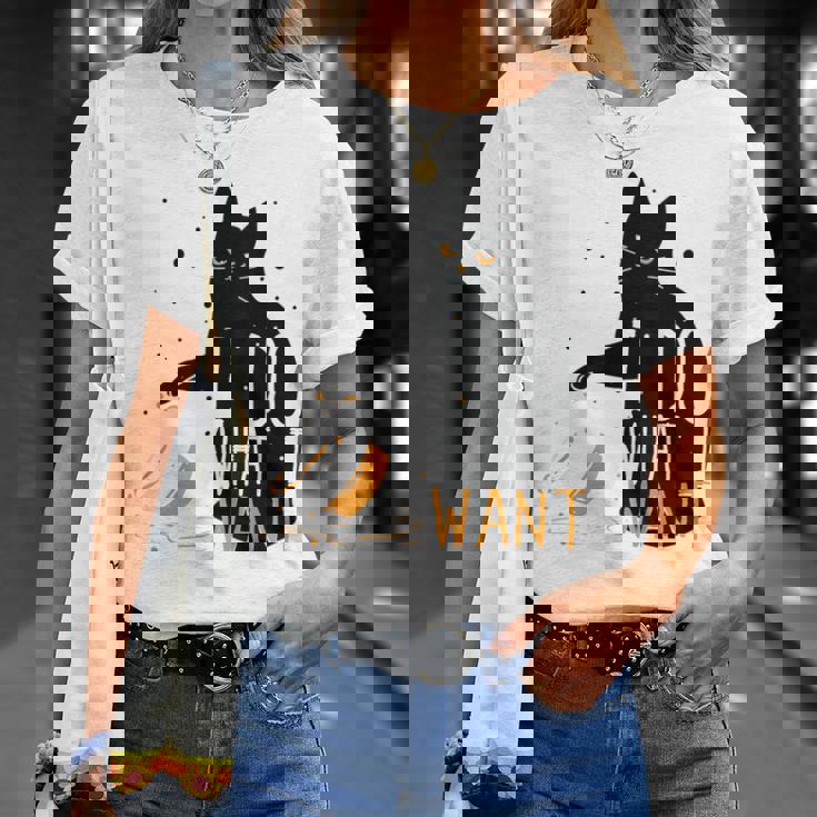 私は何をしたい黒猫カップ面白いグラフィック猫愛好家 Tシャツ 彼女への贈り物