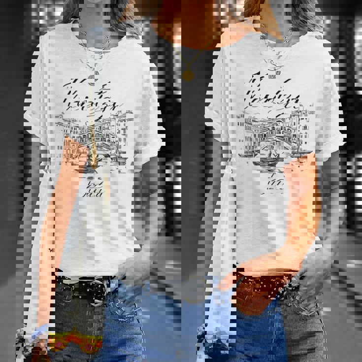 美しいヴェネツィア イタリア ベネチア イタリア お土産 Tシャツ 彼女への贈り物
