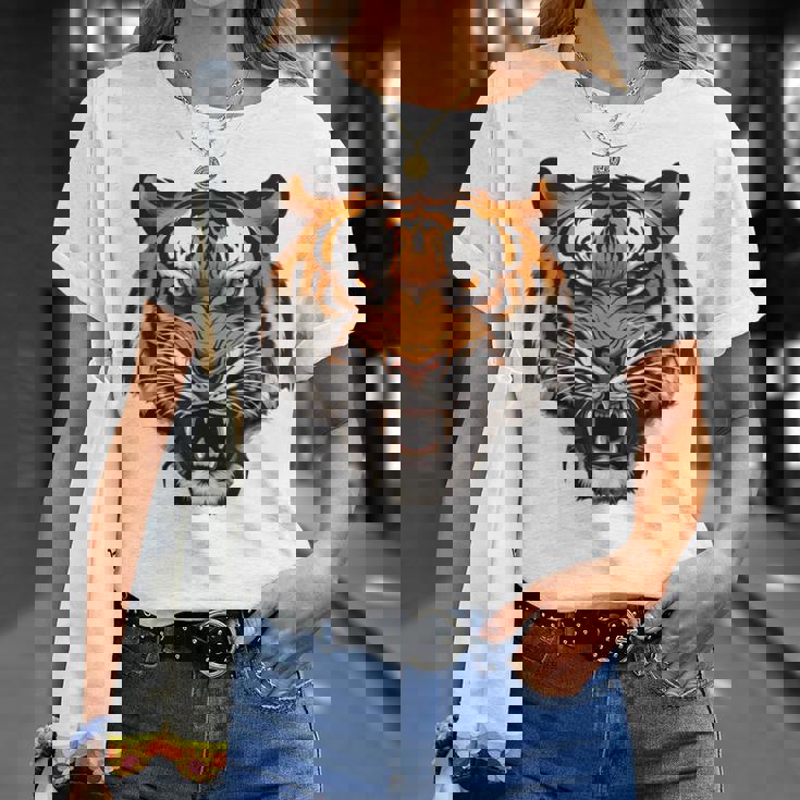 虎の肖像画 虎の恋人 野生動物 森の恋人 Tシャツ 彼女への贈り物