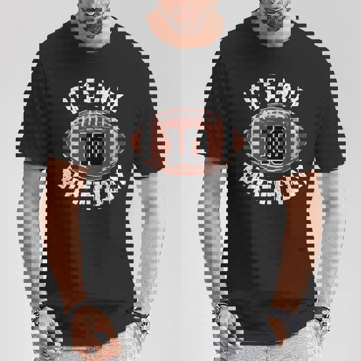 10歳の誕生日 フットボール 10歳 男の子 スポーツパーティー キッズ Tシャツ 面白い贈り物