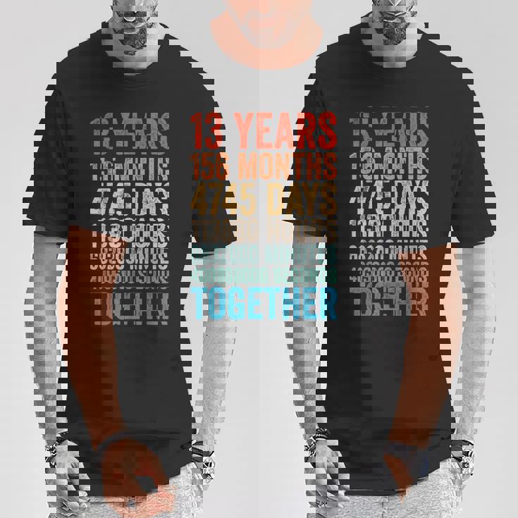 13年目の記念日 彼 彼女 カップル 13回目の結婚 Tシャツ 面白い贈り物