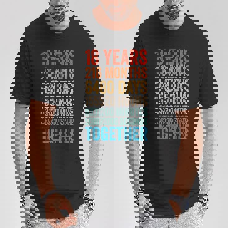 18年目の記念日 彼 彼女 カップル 18回目の結婚 Tシャツ 面白い贈り物