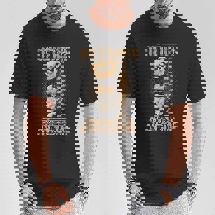 1972年10月53歳の誕生日男性と女性のための素晴らしいテディベア Tシャツ 面白い贈り物