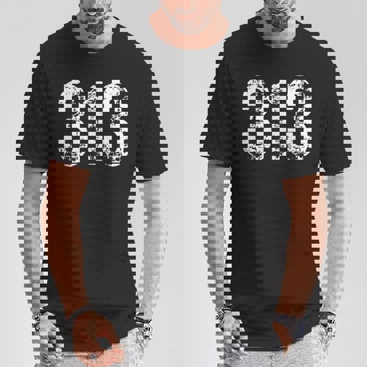 313 市外局番デトロイトmi 携帯電話 エリアコード 313 Tシャツ 面白い贈り物