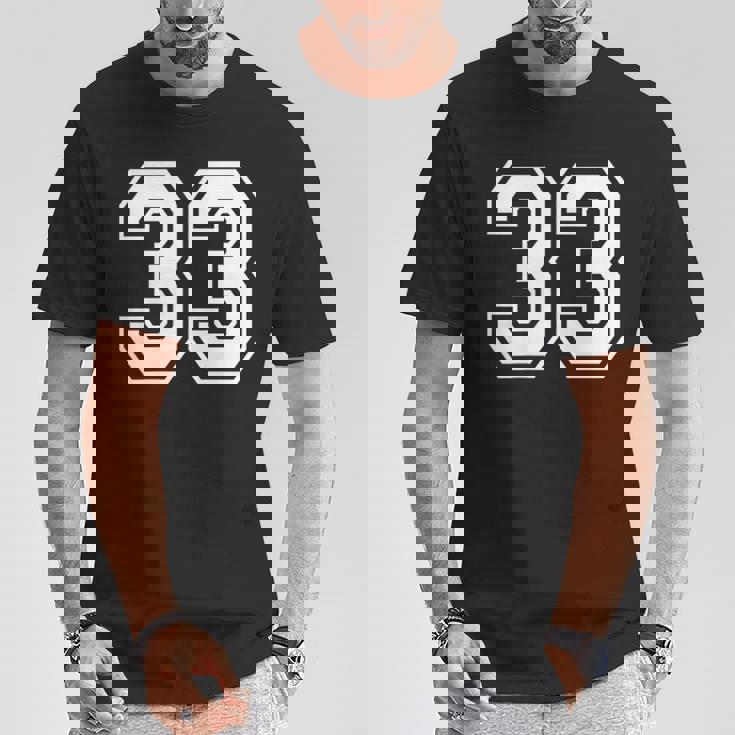 33番のスポーツスタイル。ホワイト。 Tシャツ 面白い贈り物