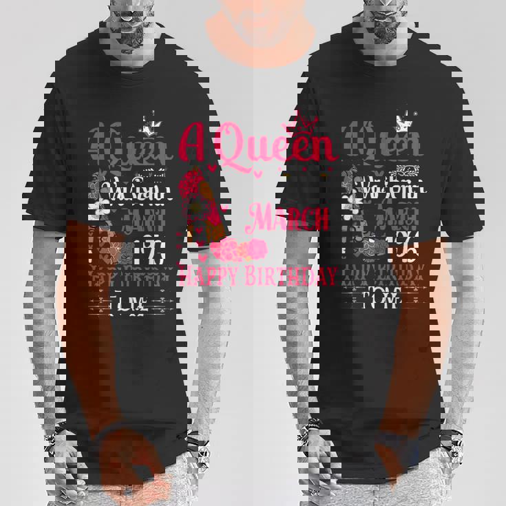 49歳の誕生日 ハイヒール A Queen Was Born In 3月 1976 Tシャツ 面白い贈り物