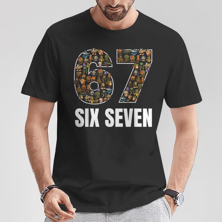 67 Six Seven Italian Brainrot Gen Alpha Slang Meme T-Shirt - Thegiftio UK