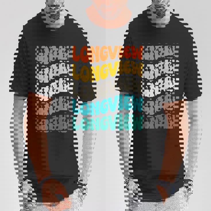 70S Longview 70年代のロングビュー 長袖tシャツ Tシャツ 面白い贈り物