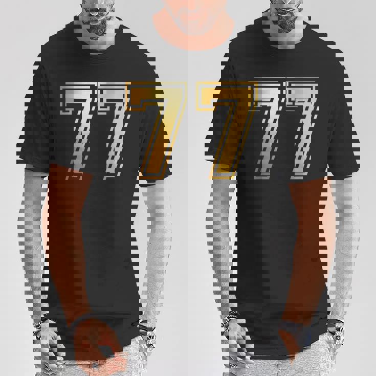 77 ナンバーセブンティセブンチーム スポーツ グラフィック 代表チームマッチング Tシャツ 面白い贈り物