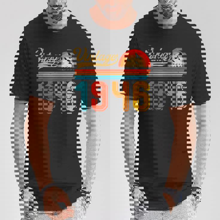 80歳の誕生日プレゼント 80歳 男性 女性 レトロ ヴィンテージ 1946 Tシャツ 面白い贈り物