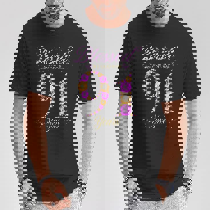 91歳の91歳の誕生日bデーパーティー 神に祝福されて Tシャツ 面白い贈り物