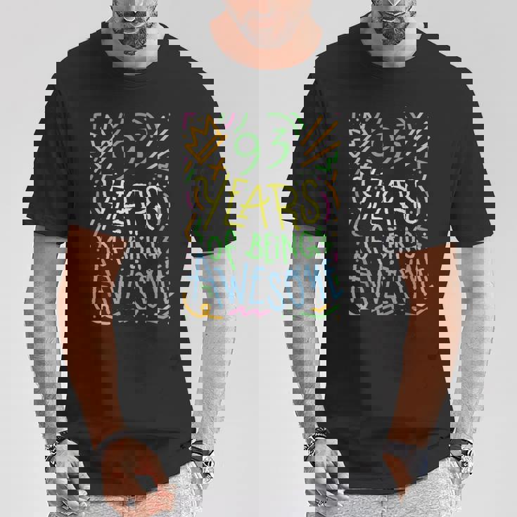 93 Years Of Being Awesome 93歳の誕生日 93歳 Tシャツ 面白い贈り物