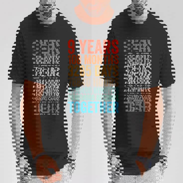 9年目の記念日 彼 彼女 カップル 9回目の結婚 Tシャツ 面白い贈り物