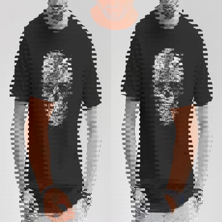 Akull But It's Cats Kitty スケルトン ハロウィン 猫 スカル Tシャツ 面白い贈り物