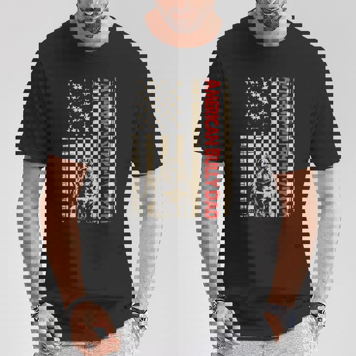 American Bully Dad Bully Dad Dog American Bully Festa Del Papà Maglietta Regalos divertidos