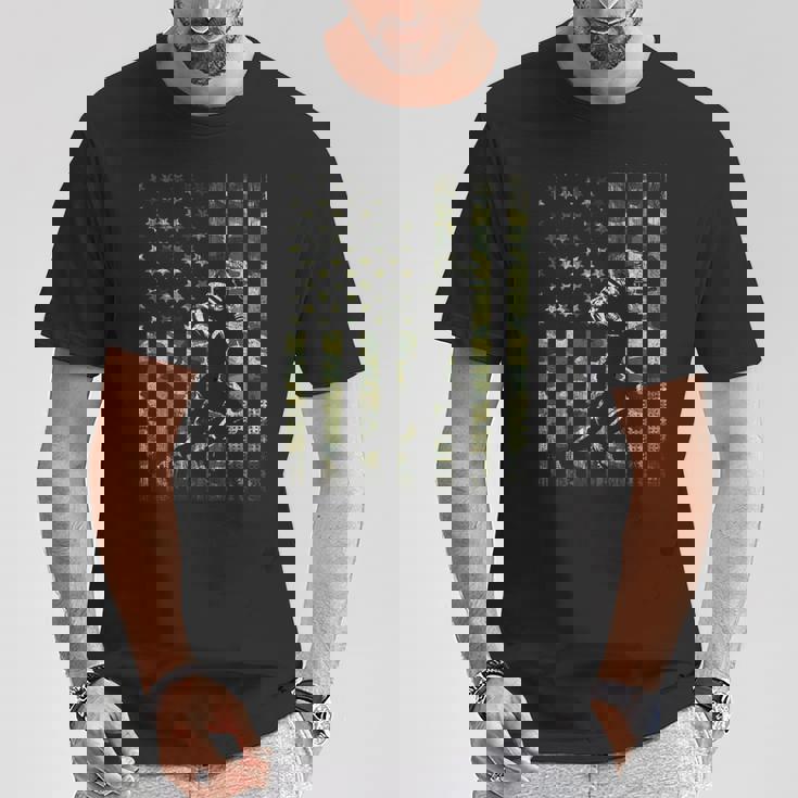 American Football Player Camo US Flag Men Boy Kids T-Shirt Unique Gifts