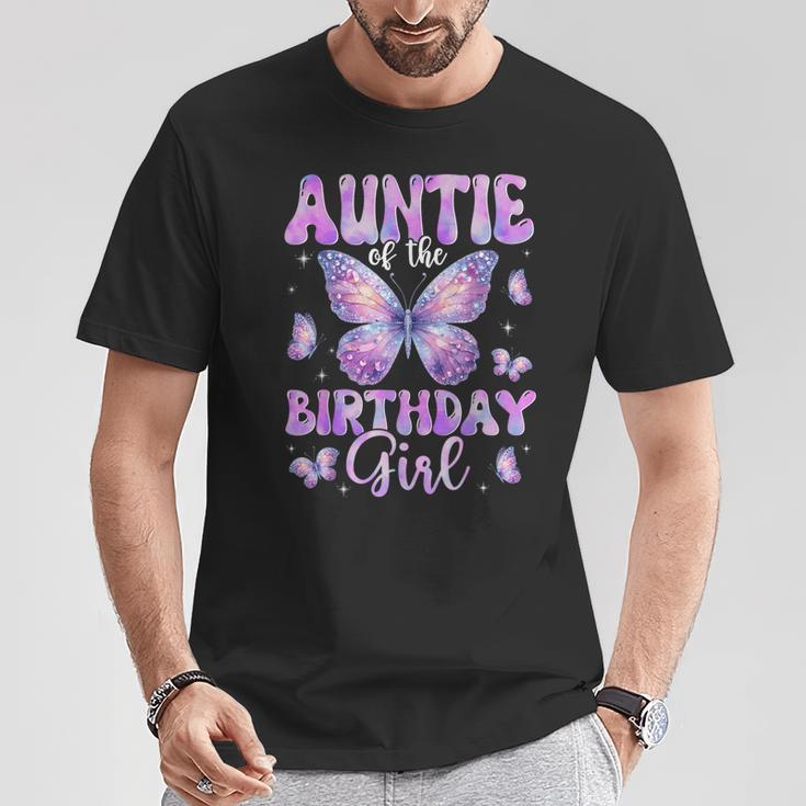 Auntie Of The Birthday Girl Butterfly Family Matching T-Shirt Funny Gifts