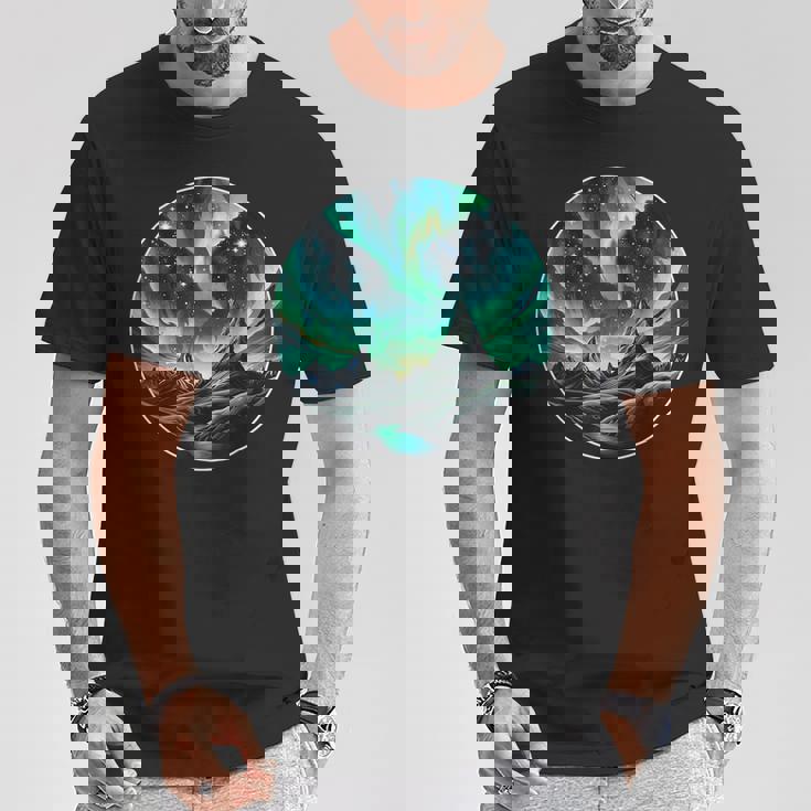 Aurore Boréale Aurores Boréales Ciel Nuit Nature Beauté T-Shirt Cadeaux drôles