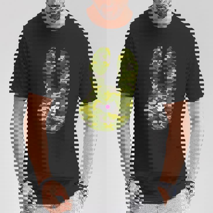 Badうさぎ星人 グリーン迷彩 Tシャツ 面白い贈り物