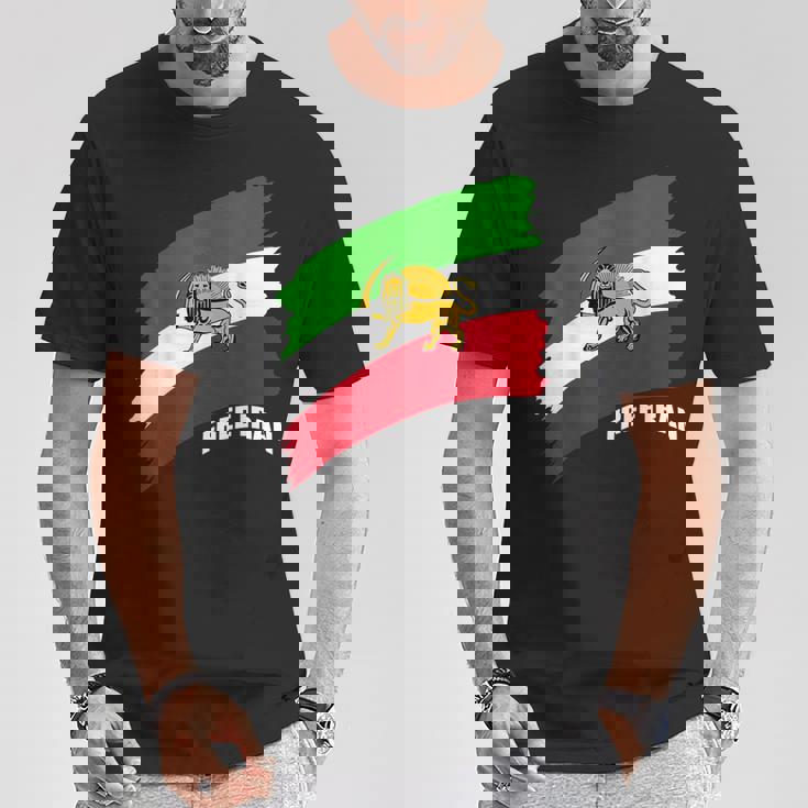 Bandera De Irán Con De León Camiseta unisex Regalos divertidos