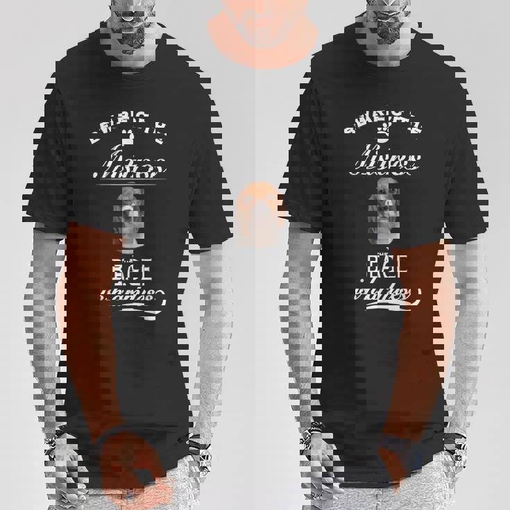 Beagle Beware Of The Mistress Beagle Tシャツ 面白い贈り物