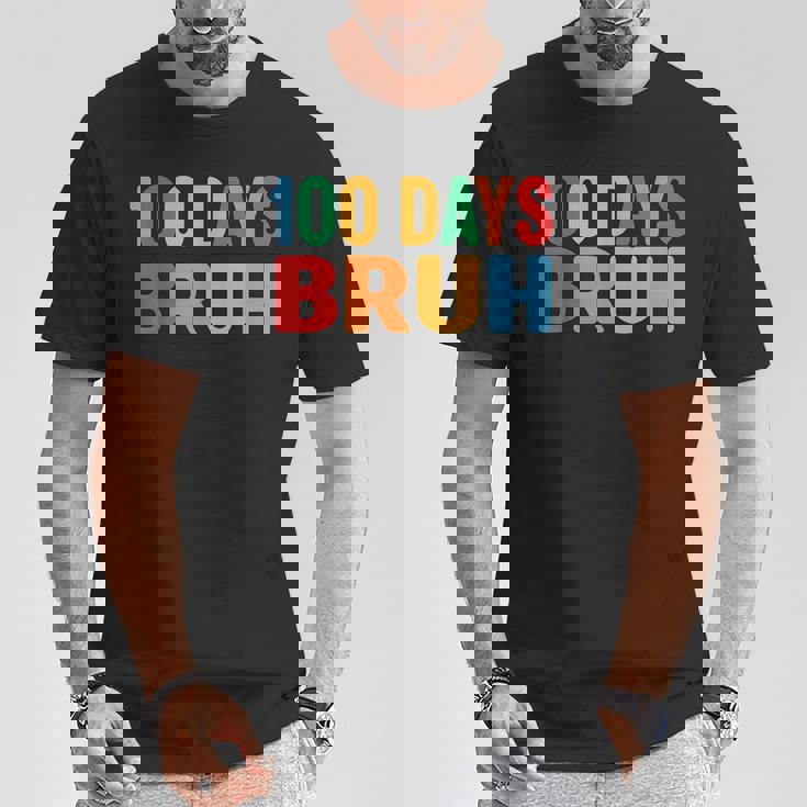 Bruh 100Th Day Ofchool 100 Days Ofchool シャツ キッズ 男の子 Tシャツ 面白い贈り物