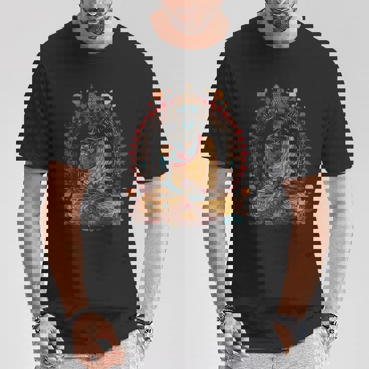 Buddha Vintage Flowers Zen Buddhist Buddhism Yoga Spiritual T-Shirt Unique Gifts