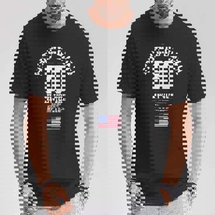 Cooltaten Island New York City Illustration Fashiontyle Tシャツ 面白い贈り物