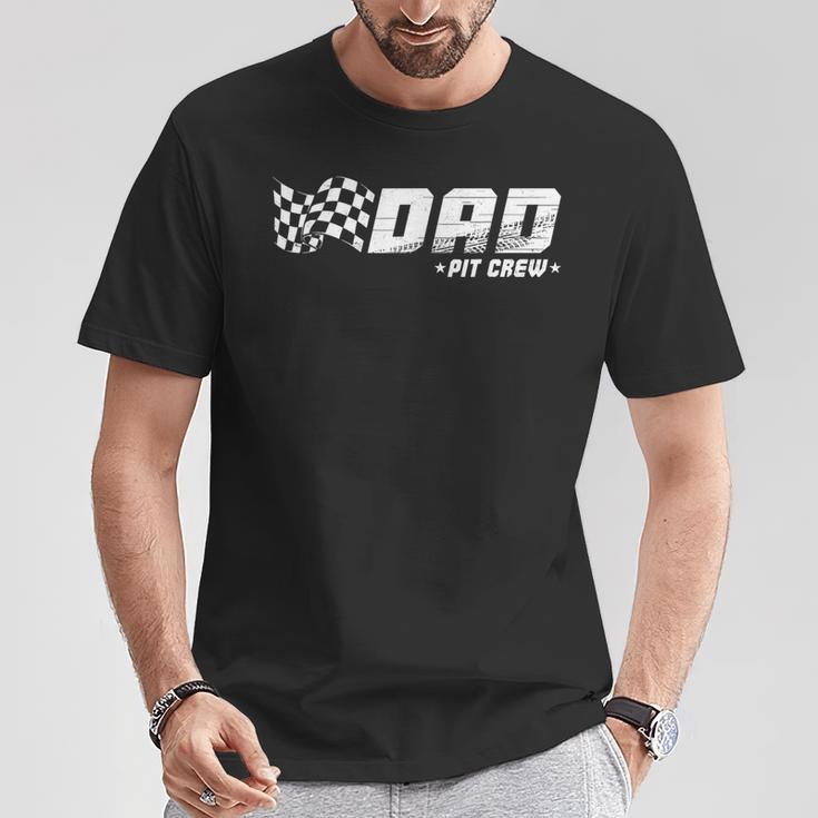 Dad Pit Crew Race Car Birthday Family Matching Pit Crew T-Shirt Funny Gifts