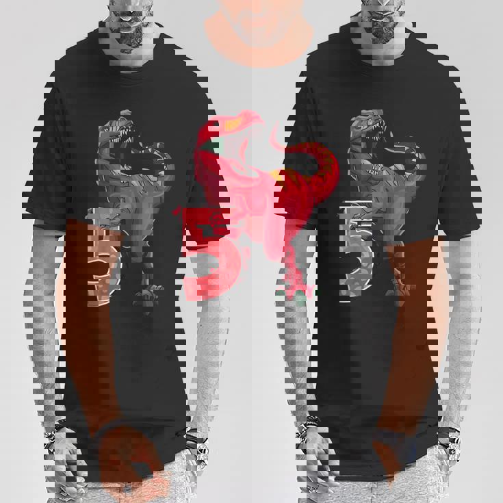 De 5º Cumpleaños DinoRex 5 Años Dinosaurio Camiseta unisex Regalos divertidos