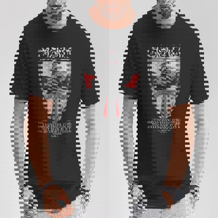 Deusult He Trains My Hands For War Templar Knights Tシャツ 面白い贈り物