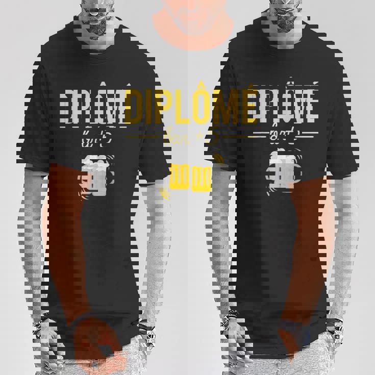 Diplômé Bar Humour Fêtard Bière Apéro T-Shirt Cadeaux drôles