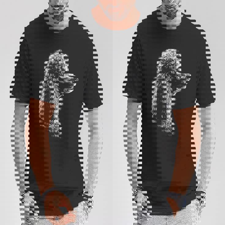 Diseño De Dibujo De Perro Caniche Ilustración Camiseta unisex Regalos divertidos