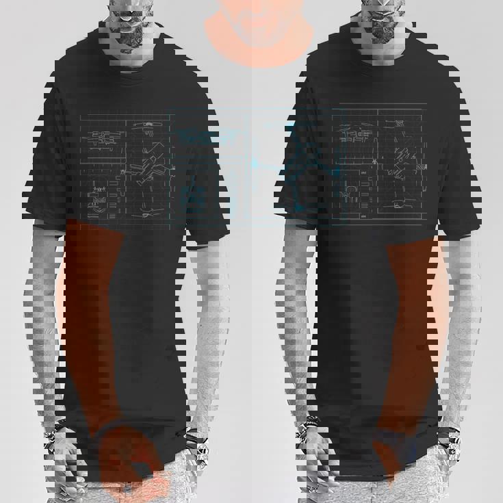 Drone Quadrocopter Dibujo Técnico Piloto De Drones Camiseta unisex Regalos divertidos